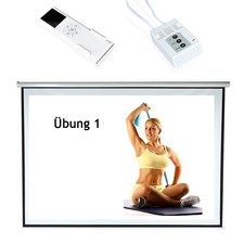 Beamerleinwand Leinwand elektrisch 244X182cm Beamer Fernbedienung Heimkino Motor
