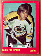 1973-74 O-Pee-Chee Greg Sheppard #8 Boston Bruins