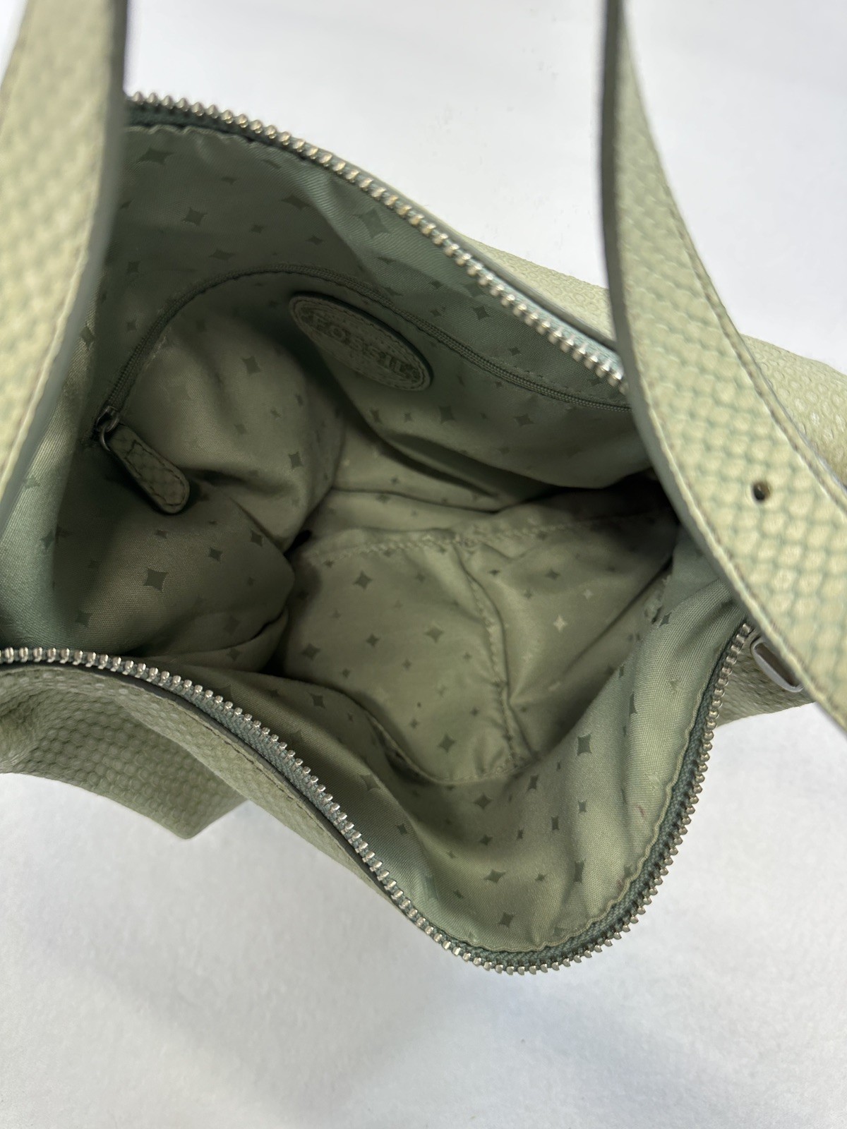 FOSSIL LONG LIVE  python embossed large green lea… - image 4