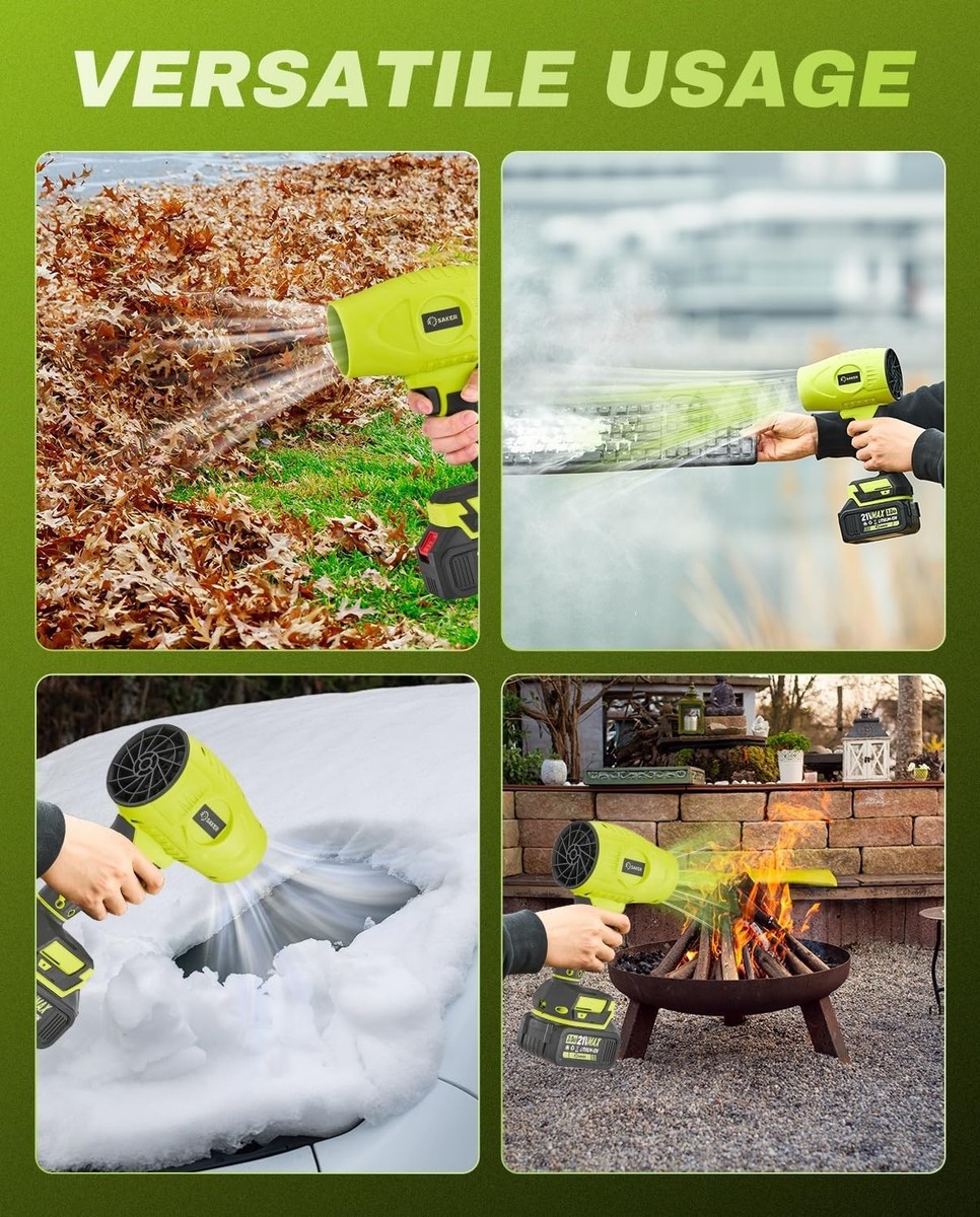 Saker Cordless Leaf Blower Portable Dust Cleaner Handheld Turbo