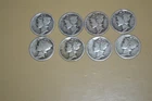 OCTET (8) MERCURY DIMES MIXED W BETTER DATE COINS 1917-38 S-MINTS 90% SILVER