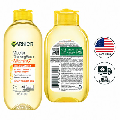 Garnier Micellar Cleansing Water Vitamin C Brightening Makeup Remover 13.5 fl oz