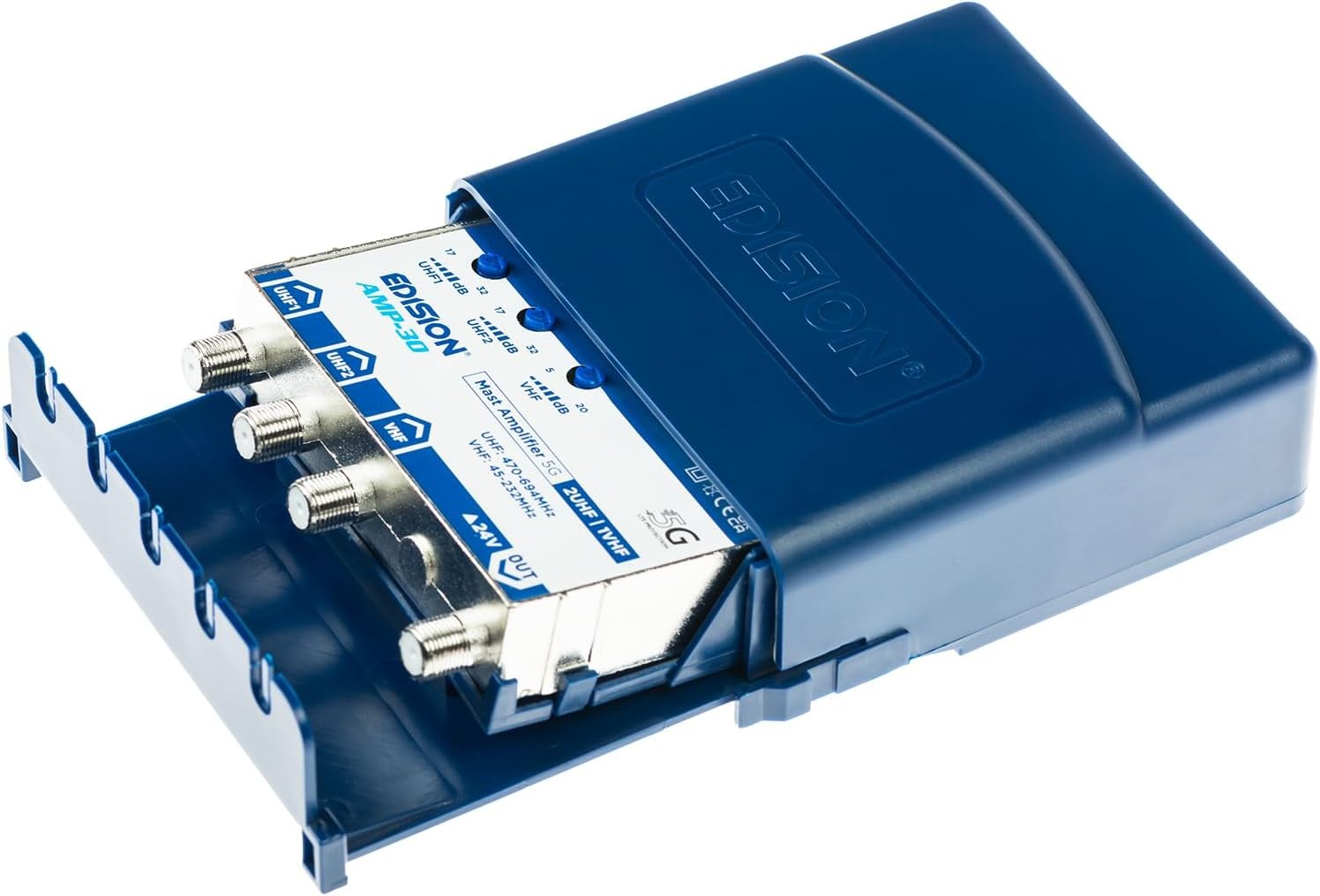 Kit Amplificatore Palo TV EDISION MAK-300 32dB Guadagno Regolabile DVB-T2 - 4