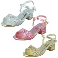 Girls Spot On Medium Block Heel Party Summer Stylish Formal Sandals