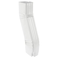 Gutter Downspout -shape Style B offset 3 Zig Zag Elbows 2 x 3 White Aluminum