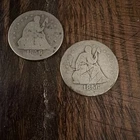 Lot Of 2  1856 United States  Seated Liberty Quarter Silver Dollars 25 C