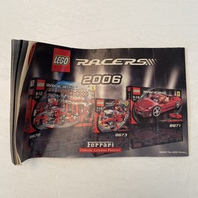 Lego Racers Ferrari F1 Fuel Stop Set 8673 w/ Booklet & Minifigures See Desc