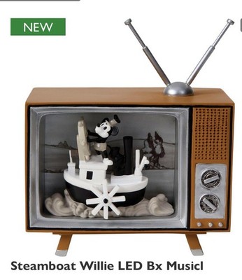 Steamboat Willie Television Led Lit Musical Figurine Precious Moments 5.75 H NIB
