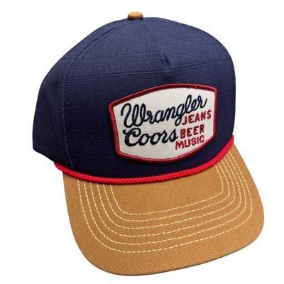 Wrangler Coors Snapback Hat Mens OSFA Navy Blue NWT Rope Trucker Cap