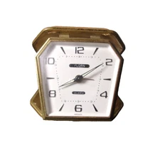 Florn German Travel Alarm Clock Vintage small Wind Up Clock