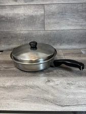 Cutco Cookware 5 Ply Stainless Steel Aluminum Core 11.5" Skillet w/Lid USA Made