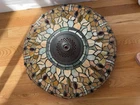 Tiffany Style Large Dragonfly Stained Glass Round Lamp Shade Only SOLD AS IS