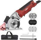 Excited Work 4.5Amp Mini Circular Saw 5000RPM, 6 Blades (3-3/8”) w/ Laser Guide
