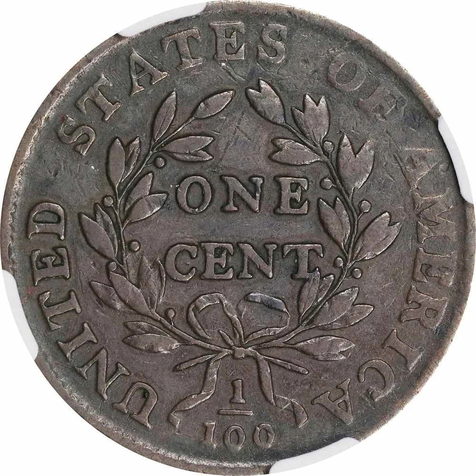 1798 Draped Bust Design Large Cent 2nd Hair Style NGC Graded VF 25 Brown (S-170) - Image 3 of 4