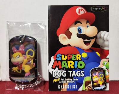 Super Mario Bros U Enterplay Wendy O. Koopa Dog Tag Necklace 2015 Nintendo NEW