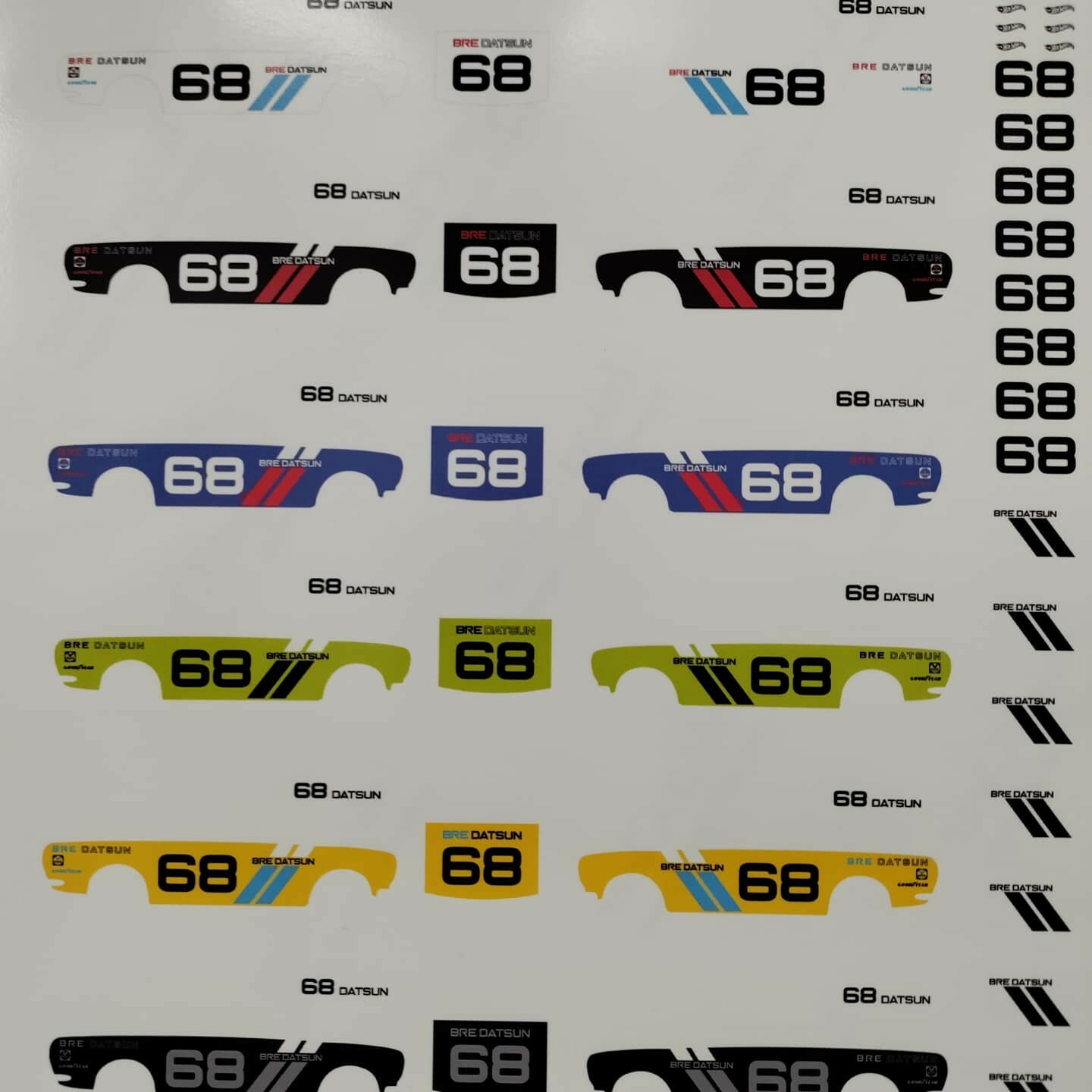 Decalcomania Acquerello Bianca Personalizzata &ndash; Datsun Mystery Scala 1:64 Per Hot Wheels E Modellini