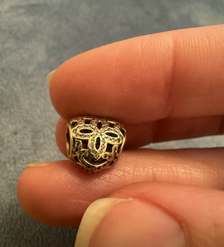 Original Pandora 14kt Gold Liebe und Wertschätzung Durchbrochenes Herz Charm 750837CZ - Bild 2 von 7