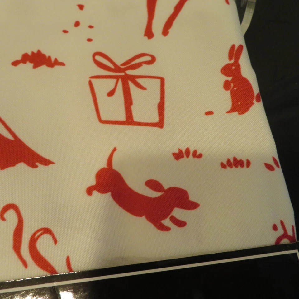 Cortina de chuveiro SCOUT Home férias de inverno vermelho/branco Dachshund veado esqui NOVO - Imagem 4 de 4