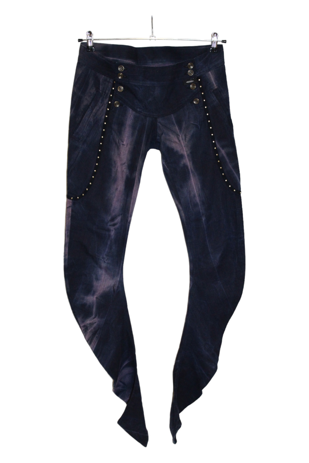 CRAZY RUNWAY! Rebekka Ruetz Studded Tie-dye Stretch Denim 3D Arc Skinny Pants image 4