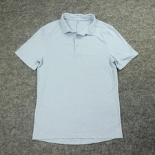 Lululemon Polo Shirt Mens Small Light Blue Stretch Soft Golf Casual Preppy Adult