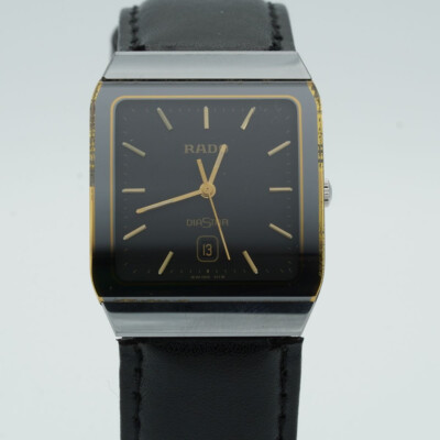 Rado Diastar Men Watch Steel Gold Plated Quartz 28mm Steel/Gold 152.0366.3 R073