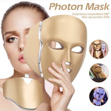 7 Colors LED Light Photon Face Neck Mask Rejuvenation Skin Care Therapy Wrinkles
