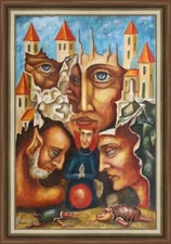 Painting Original Oil canvas CONTEMPORARY ART surrealism by Pronkin 2022