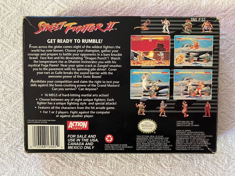 Street Fighter II SNES - NTSC-U/C USA VGC CIB - High Quality Packing - Tracked - Image 3 of 4