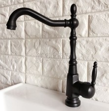 Black Oil Rubbed Brass Swivel Bathroom Basin Faucet Single Handle Sink Mixer Tap