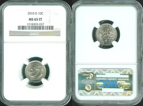 2010-D ROOSEVELT DIME NGC MS65 FT BU UNC NICE DETAILED COIN