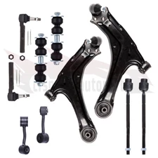 Set of 10 Front Lower Control Arms Outer Tie Rod Ends for 1997-2003 Chevy Malibu