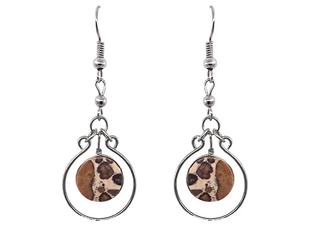 Pendientes de Moda Marrón de belleza de Jasper