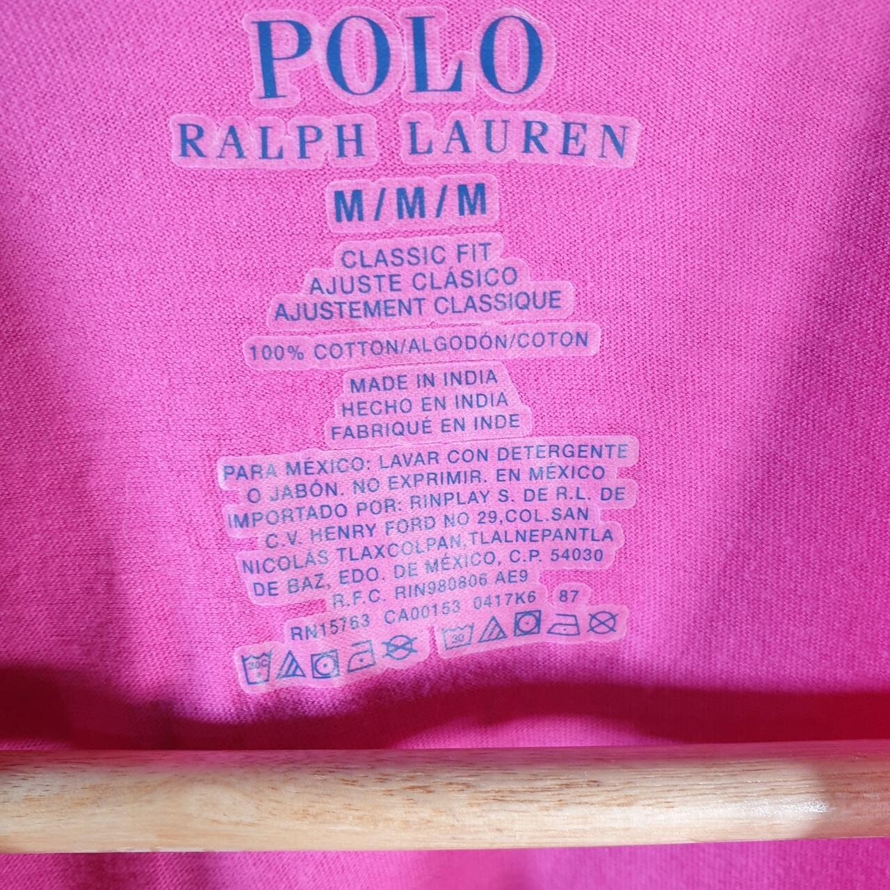 Polo Ralph Lauren vintage uomo rosa medio ricamata vestibilità classica pony