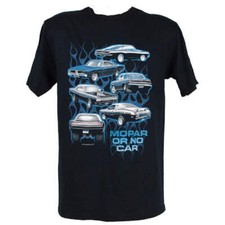 Mopar or No Car features 6 Mopar Muscle Cars Mens licensed Tshirt Hot Rod