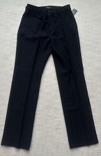 NWT Lauren Ralph Lauren Womens Wool Pants Striped Black Lined Sz M 30  Waist Vtg