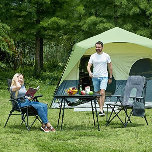 Oversized Folding High Back Lawn Chairs Portable for Adults Outside