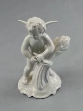 Dresden Vintage Karl Klette Cherub Cupid With Wheat Figure Handmade