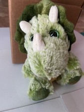 kellytoy green triceratops heart valentines day dinosaur plush animal