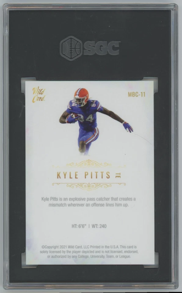 2021 Wild Card Matte White SGC10 Kyle Pitts Atlanta Falcons #MBC-11 - Image 2 of 2