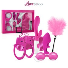 LoveBoxxx I Love Pink Gift Box Vibrator Love balls Finger Tickler cuffs mask Sex
