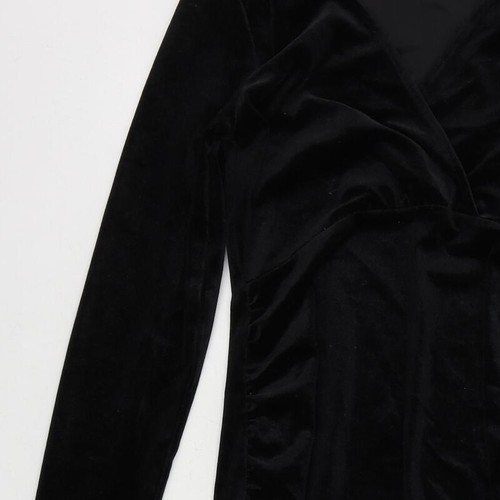 H&M Womens Black Polyester Bodycon Size S V-Neck Pullover - Picture 7 of 10