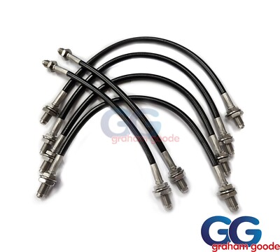 Classic Black Brake Line Hose Kit, Fits Sierra & Sapphire 2WD Cosworth