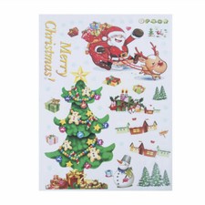 Wall/Window Decals/Stickers-Vinyl-Merry Christmas-LARGE SHEET w/Santa/Tree, ETC.