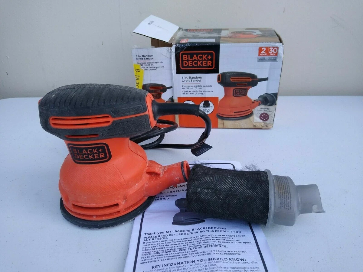 BLACK+DECKER Random Orbit Sander, 5-Inch (BDERO100)