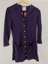 VINTAGE PAUL  Separates London Size M 1980s Plum With Yellow Buttons