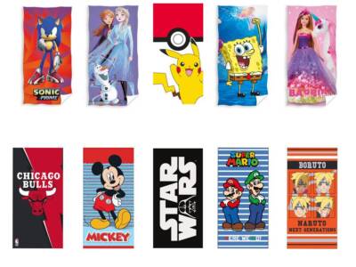 Carbotex LIZENZ Strandtücher Pokemon*Frozen*Sonic*Barbie u.v.m. 70x140cm