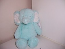 NWT Carters Elephant Plush Aqua Blue Teal White Stuffed Baby Lovey Toy