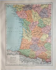 1926 Carte France Sud-Ouest Landes Lot Et Garonne Bordeaux Dordogne Gers Lot