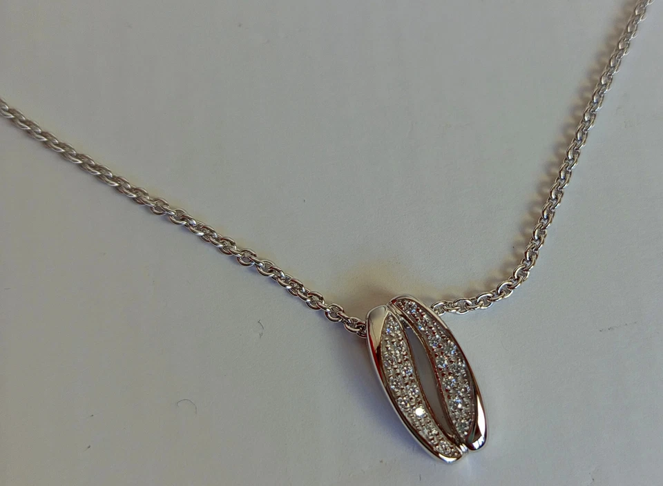 Fossil Collier Damenkette 925 Sterling Silber mit Zirkonia JFS00038040 NEU 89€ - Bild 3 von 4