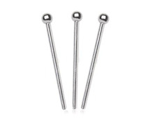 PAIR 20G 2MM BALL STAINLESS STEEL BEND TO FIT EXTRA LONG NOSE PIN STUD JEWELRY